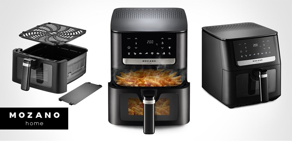 Air Fryer Frytkownica beztłuszczowa MOZANO AirFry Artcook 6.5L duża misa, można myć w zmywarce, zawsze gotowa do pracy, szeroki zakres regulacji, funkcja opóźnionego startu