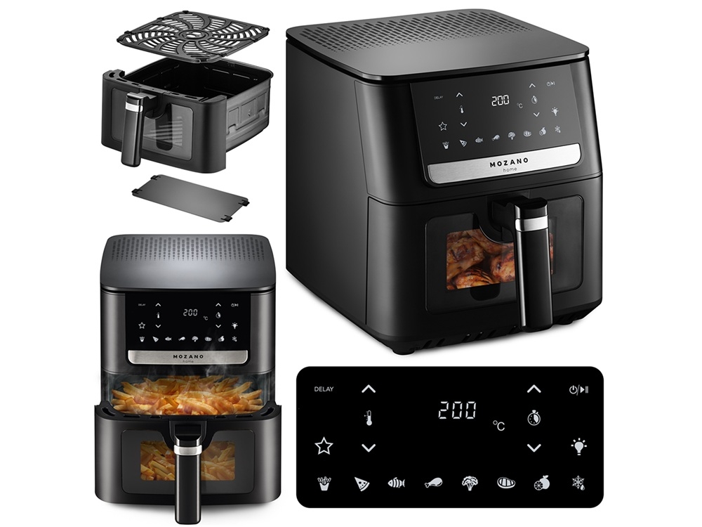 Air Fryer Frytkownica beztłuszczowa MOZANO AirFry Artcook 6.5L funckja opóźnionego startu, wybór programu i godziny startu