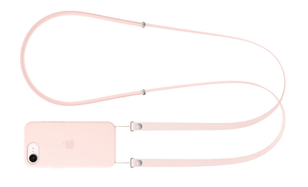 Pasek na ramię APPLE z założónym smartfonem w etui