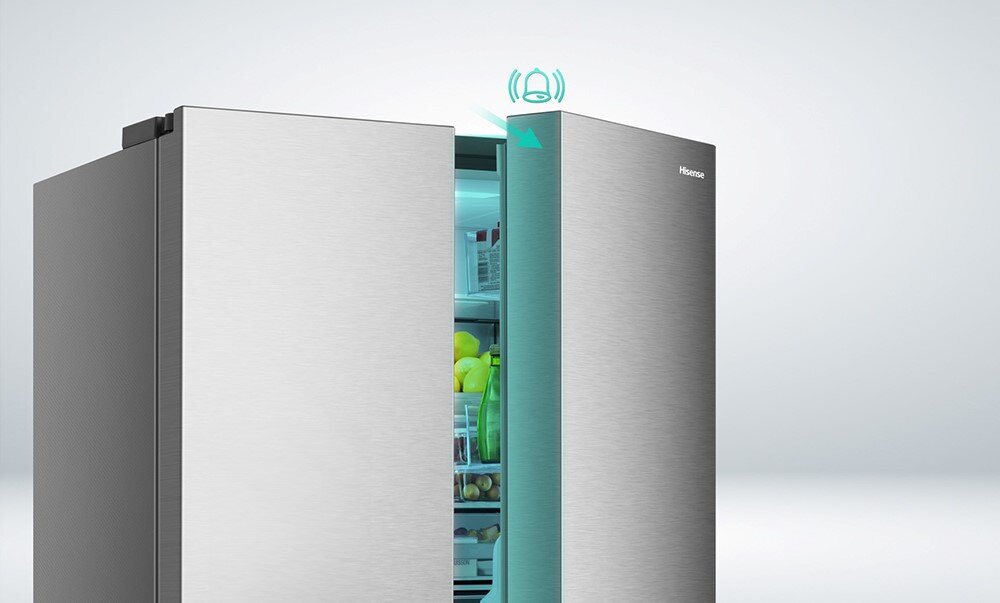 LODÓWKA HISENSE RQ758N4SGIE1 czujnik otwarte drzwi alarm dźwiękowy informacja