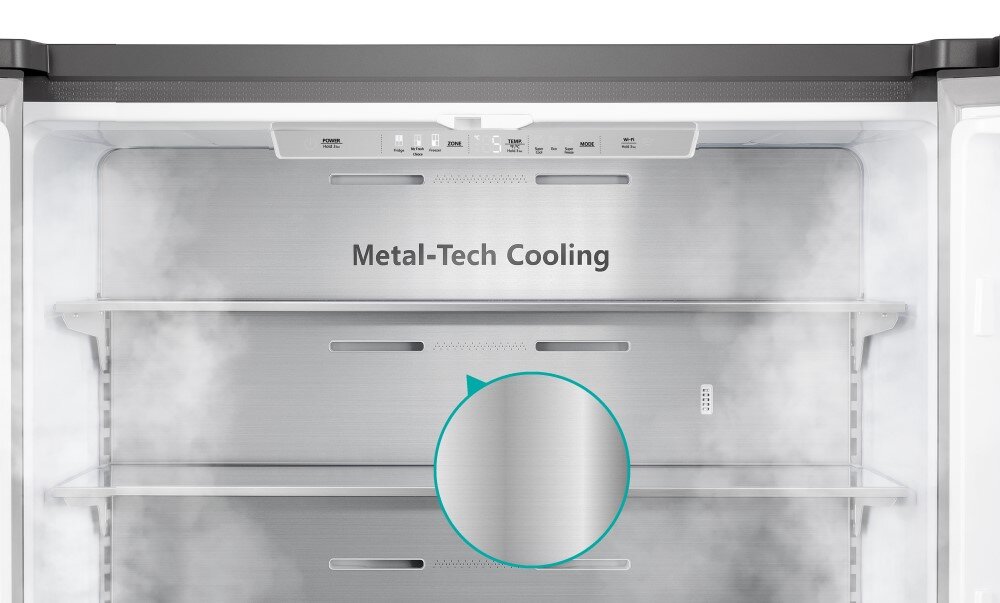 LODÓWKA HISENSE RQ758N4SGIE1 Równomierne chłodzenie metalowa ściana rozkład temperatury idealnie schłodzone stabilny poziom świeżość