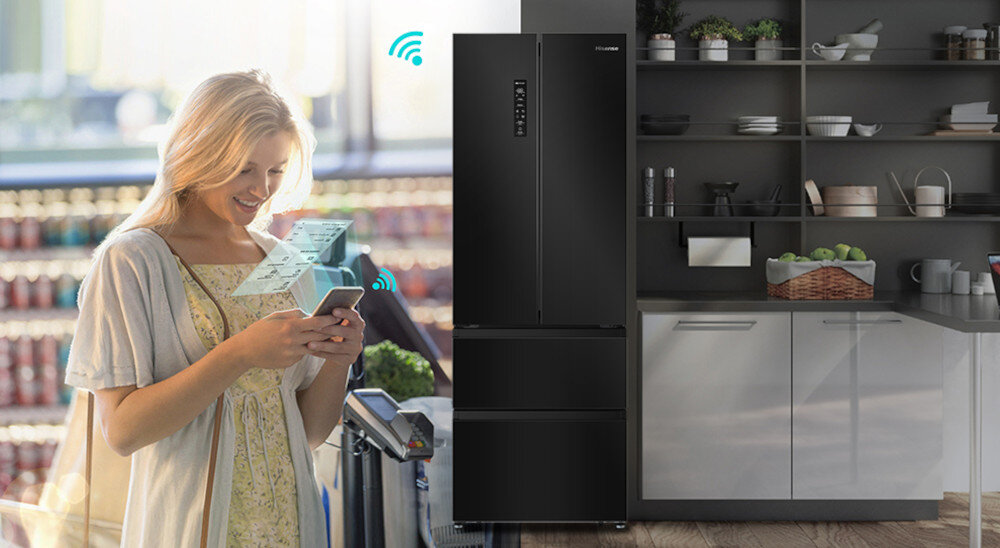 Lodówka HISENSE RF632N4AFE1 Inteligentna łączność aplikacja internet telefon łączenie