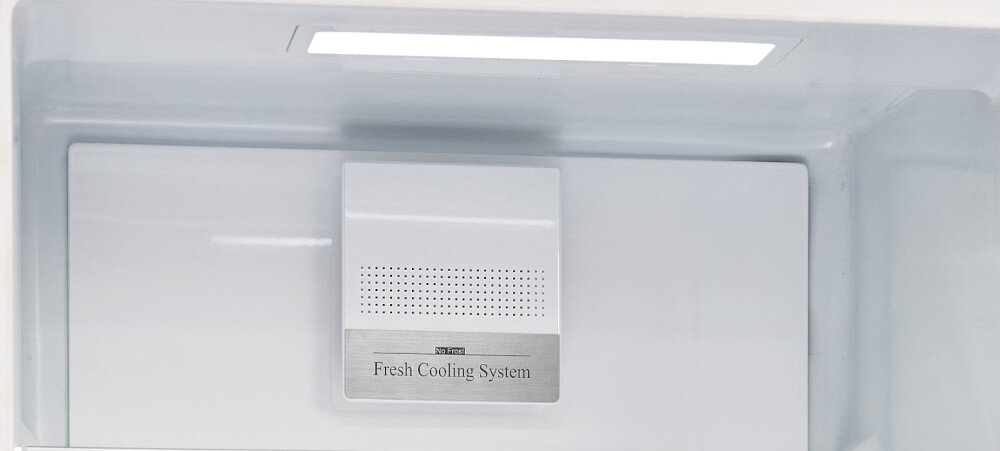 LODÓWKA MIDEA MDRE353FGE01 Ledowe oświetlenie światło widoczność jasne wnętrze równomierne energooszczędne LED