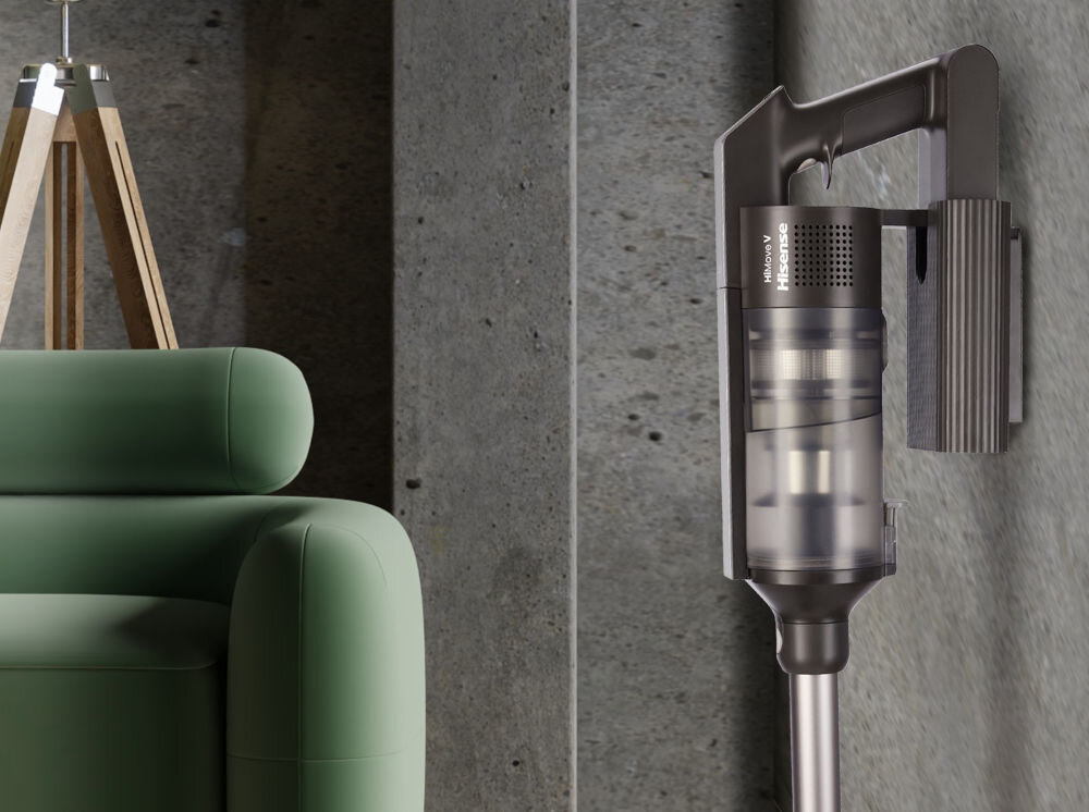 Odkurzacz HISENSE HVC646541A bezworkowy pojemnik na kurz łatwe opróżnianie uproszczony proces czyszczenia zamontowany na ścianie uchwyt ułatwienie przechowywania zawsze pod ręką 