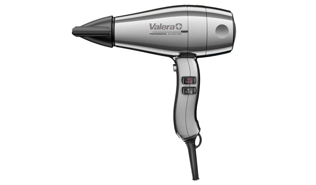 Suszarka VALERA Swiss Silent Jet 8600 Ionic parametry techniczne moc ciśnienie powietrza przepływ cicha praca lekka konstrukcja waga 3-metrowy kabel SuperFlex system ROTOCORD