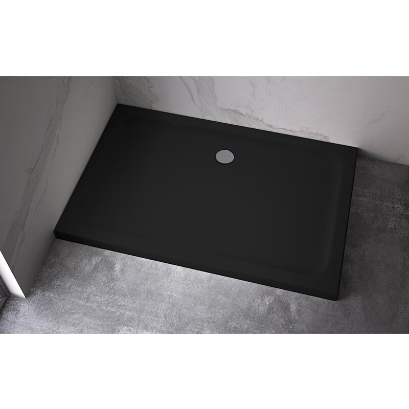 Kopia - BRODZIK PRYSZNICOWY PROSTOKĄTNY SLIM ST06C CZARNY 120x100 CM ST06C-BL-120X100