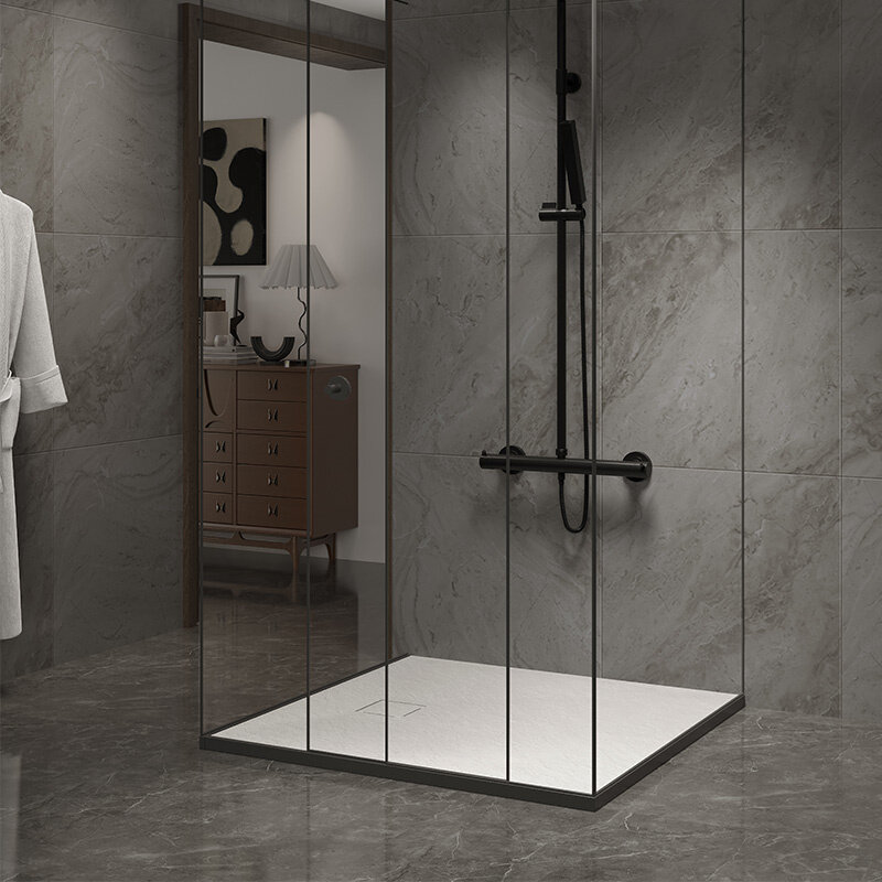 BRODZIK PRYSZNICOWY KAMIENNY KWADRATOWY SLIM RIKO BIAŁY 90x90 CM RIKO-WH-90