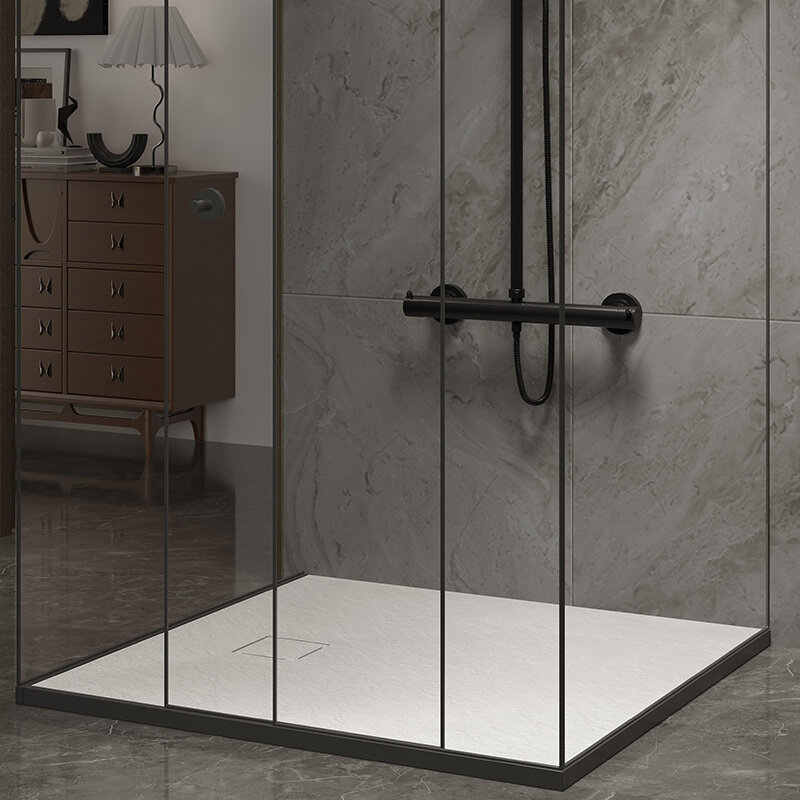 BRODZIK PRYSZNICOWY KAMIENNY KWADRATOWY SLIM RIKO BIAŁY 90x90 CM RIKO-WH-90
