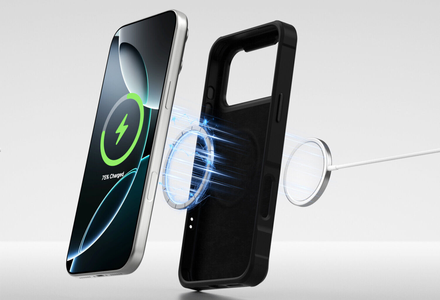 4smarts E-Ink Case iPhone 17 Pro Qi2 MagSafe poliwęglan PC ochrona magnetyczne mocowanie, Qi2, MagSafe, poliwęglan, porty