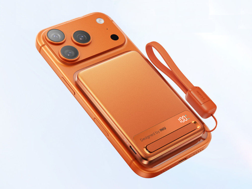 INIU MagPro Slim 5000 mAh 0,9 cm grubości iPhone’a 9,9 x 6,7 x 0,9 cm - powerbank przyczepiony do plecków telefonu