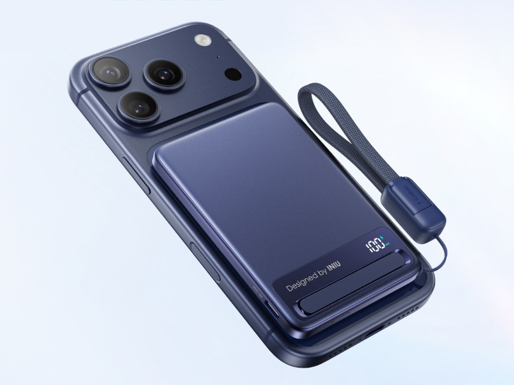 INIU MagPro Slim 5000 mAh 0,9 cm grubości iPhone’a 9,9 x 6,7 x 0,9 cm - powerbank przyczepiony do plecków telefonu