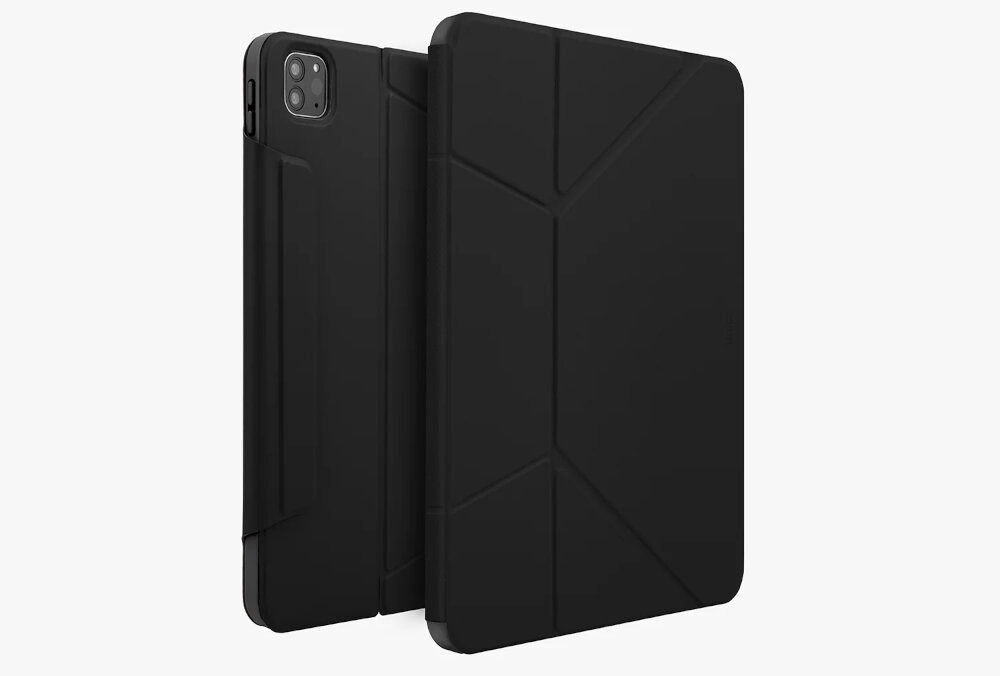 Etui na iPad Pro UNIQ Ryze 360 zintegrowany uchwyt, magnetyczna klapa, etui na bialym tle Zintegrowany uchwyt na Apple Pencil klapka ładowanie 