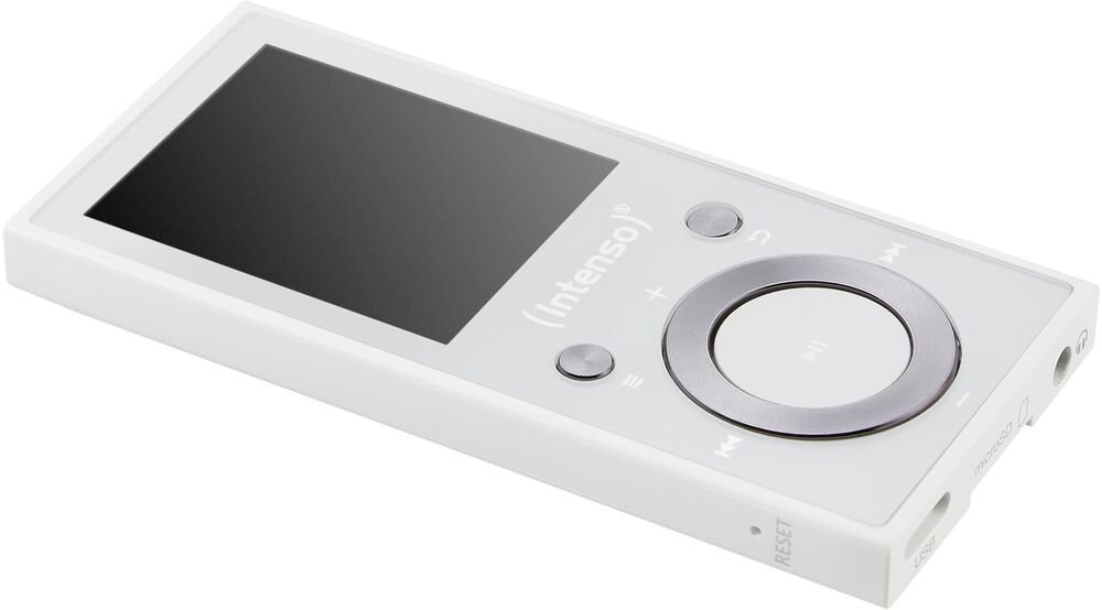Odtwarzzacz MP3 INTENSO 64GB Video Scooter ekran 1,8 cala kolorowy wyświetlacz multimedia, urządzenie na białym tle