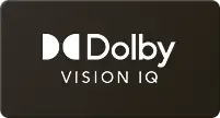 Logo z napisem \'Dolby VISION IQ\' na ciemnym tle.