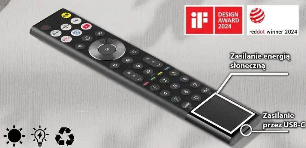 Telewizor HISENSE 55UR8S system dźwięku 2.1.2 przestrzenne audio, telewizor po skosie na tle górzystego krajobrazu