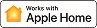 Mała ikona z napisem \'Works with Apple Home\' oraz symbolem domu po lewej stronie.
