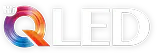 Logo technologii Hi-QLED (Quantum Dot Light Emitting Diode) z dużą, kolorową literą Q wykonaną z tęczowych linii