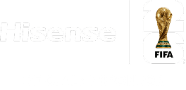 Oficjalny sponsor: FIFA (Fédération Internationale de Football Association) z pucharem i napisem FIFA oraz logo Hisense