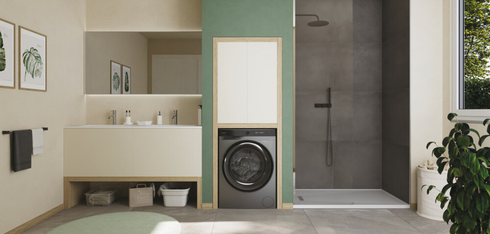 Pralka CANDY AI BS 49SB8G-S CANDY AI BS 49SB8G-S Cichy program prania nocnego cicha praca Ochrona przed zagnieceniami Wyjątkowo cicha AI Silent Motion mniejsze wibranie praca w nocy 72 dB pojemność bębna 9 kg większa ilość prania rozpoznawanie wagi dopasowanie parametrów prania