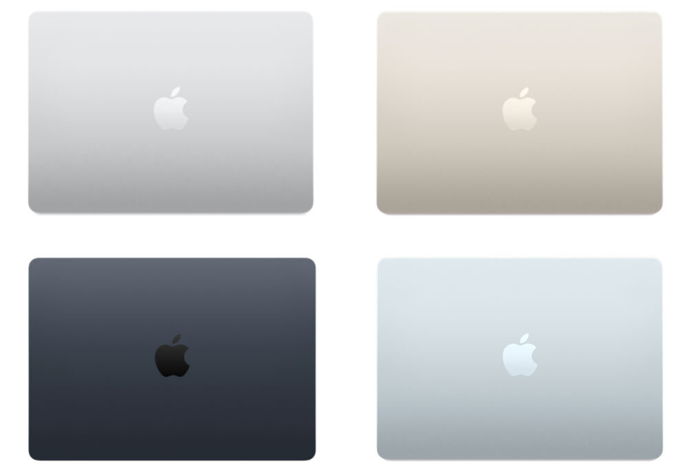 MacBook Air w różnych kolorach cztery kolory do wyboru