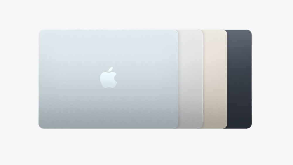 MacBook Air kolory na szarym tle