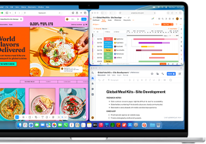 MacBook Air z wieloma otwartymi aplikacjami