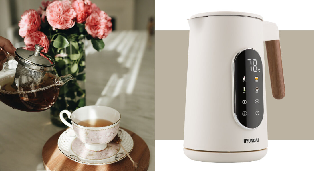Czajnik HYUNDAI VK690W Kość słoniowa szybkie gotowanie wody, kilka naojów jednocześnie, trwałośc i higiena