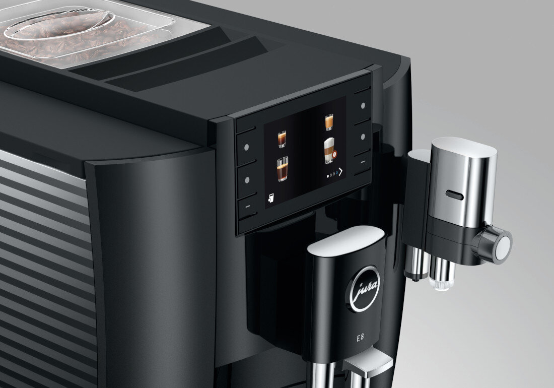 Ekspres JURA E8 Piano Black (EC) JURA Operating Experience (J.O.E.®) smartfon obsługa informacja dostep kawy komunikaty