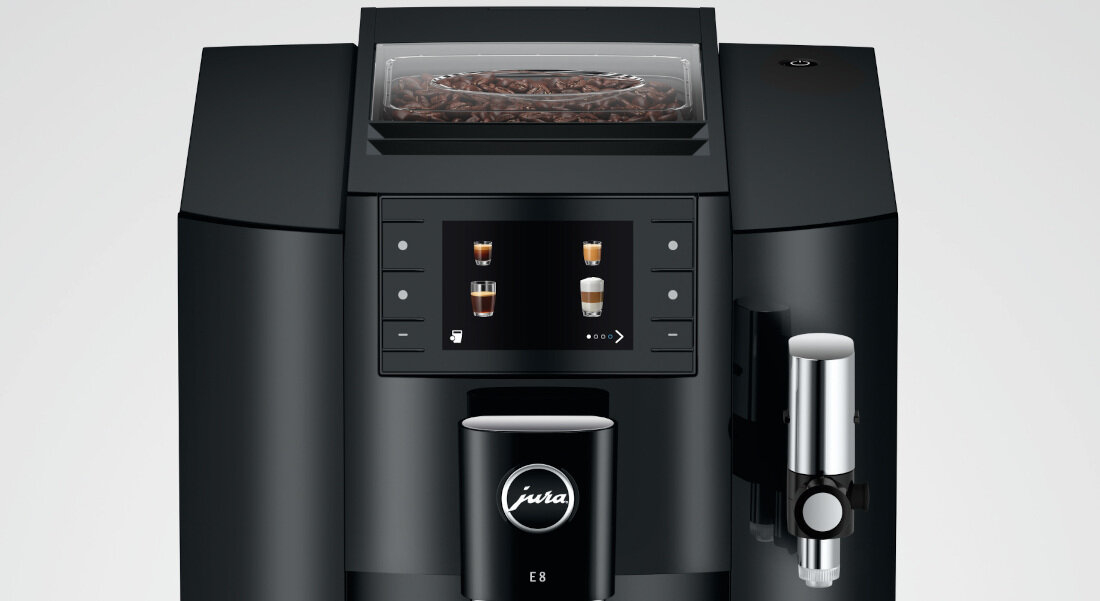 Ekspres JURA E8 Piano Black (EC) prosta obsługa 3,5-calowy wyświetlacz dostosowanie preferencje