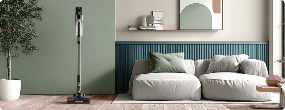 Mopkurzacz Hisense Wet&Dry stojący w sypialni