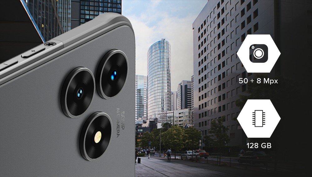 Smartfon MYPHONE Hammer Blade Va Aparat główny o rozdzielczości 50 Mpix 128 GB