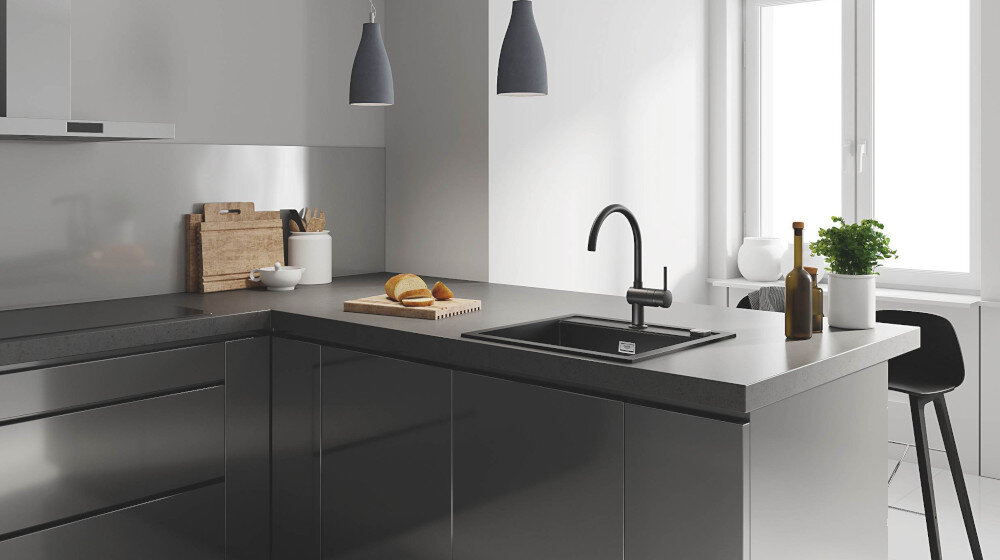 Bateria GROHE Minta 32917KS0 obrotowa wylewka wygoda płynna praca ceramiczna głowica kolory Zasięg wylewka Wymiary Wysokość