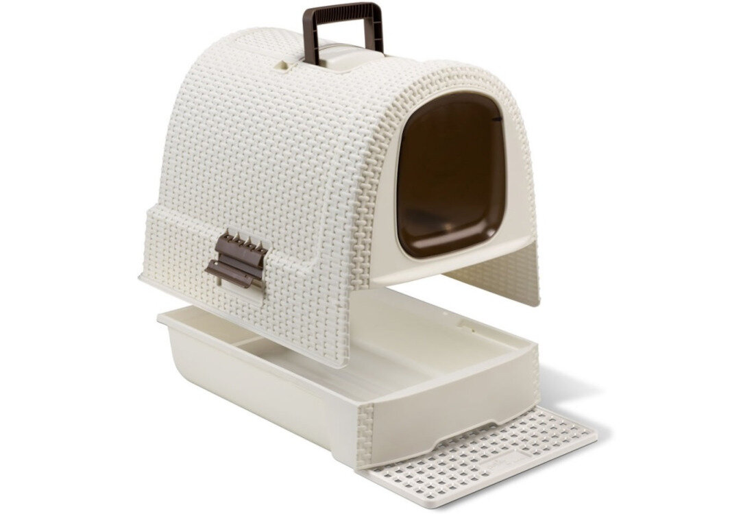 Kuweta dla kota CURVER 198849 Szary Filtr przeciwzapachowy zapach higiena solidny uchwyt transport i ustawienie