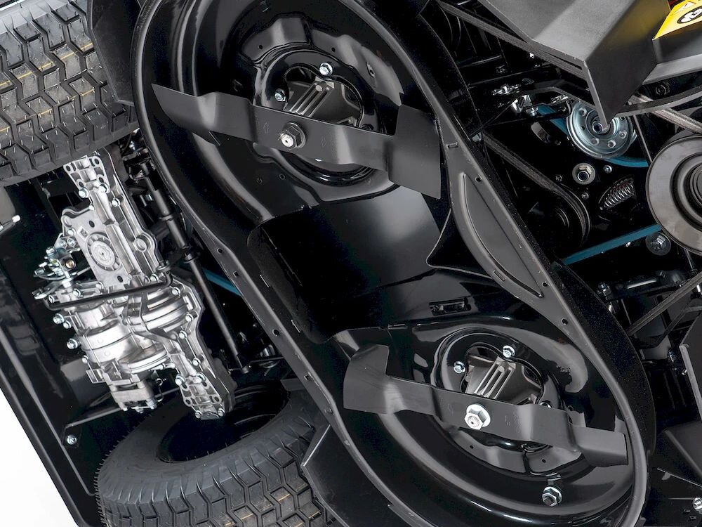 Traktor ogrodowy NAC TR86-352L-RC-NO Loncin 860mm 7.65kW, podwozie, kosiarki, noże tnące, mechanizm, Mechanizm tnący traktora z nożami od spodu.