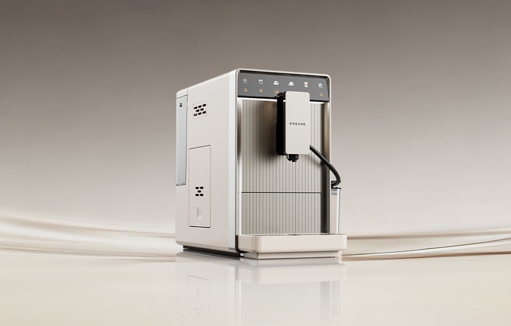 Ekspres DREAME Ecceluxe™ Slim FCM30 Beżowy prezentacja wizualizacja design wygląd Aromatyczna kawa na codzień