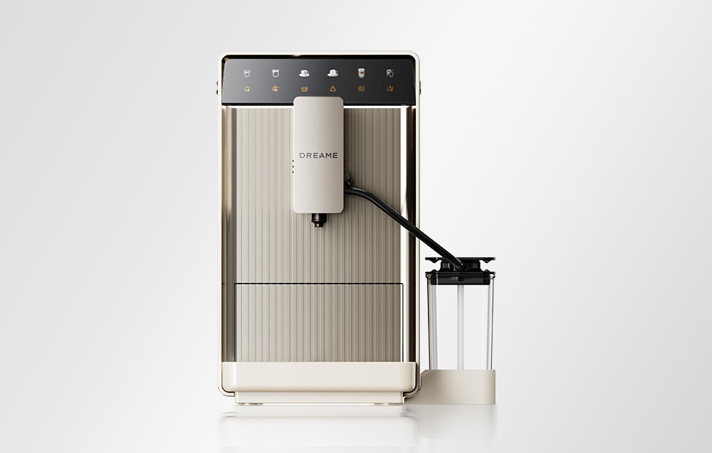 Ekspres DREAME Ecceluxe™ Slim FCM30 Beżowy Smukła forma i wygoda szerokość 18 cm Ciśnienie 19 barów szybkie nagrzewanie w około 36 sekund Cicha praca na poziomie poniżej 65 dB prosty system czyszczenia