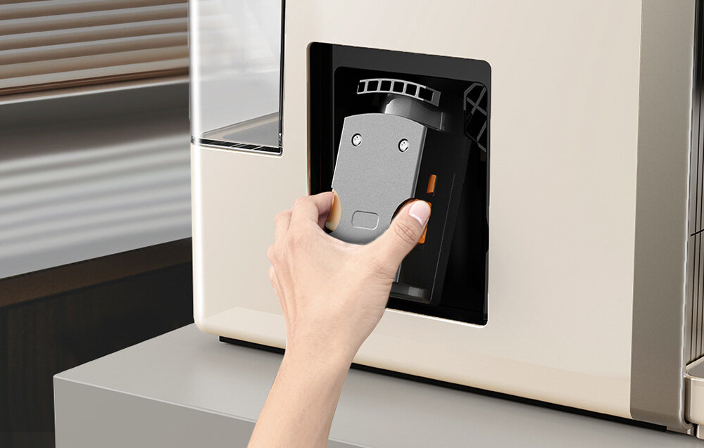 Ekspres DREAME Ecceluxe™ Slim FCM30 Beżowy Łatwe czyszczenie systemu Wyjmowana jednostka zaparzająca Automatyczne płukanie około 60-sekundowy program czyszczenia  Funkcja odkamieniania