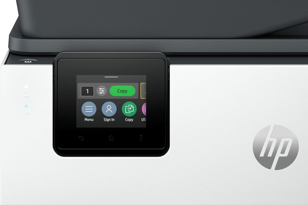 Urządzenie wielofunkcyjne HP OfficeJet Pro 9120e Druk w kolorze, Automatyczny druk dwustronny, Wi-Fi, Instant Ink ekran obsługa zarządzanie