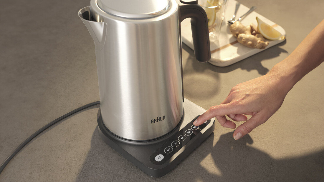 Czajnik BRAUN WK5205BK Prosta obsługa dotykiem Panel TouchControl jedno dotknięcie Gładka powierzchnia czyszczenie