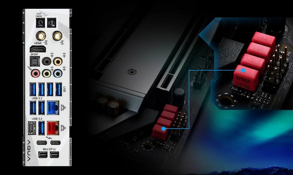 Płyta główna ASROCK Z490 Aqua - porty 