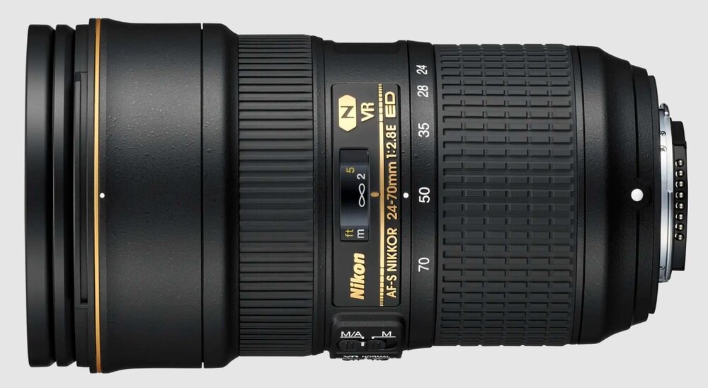 Obiektyw NIKON AF-S Nikkor 24-70mm f-2.8E ED VR   kadr na pierścienie i przyciski             