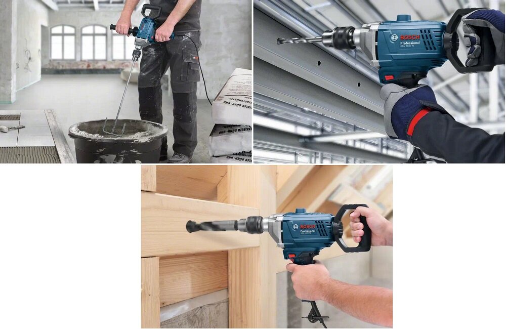 Wiertarka BOSCH GBM 1600 RE Professional wydajność i ergonomia w zastosowaniach związanych z mieszaniem i wierceniem