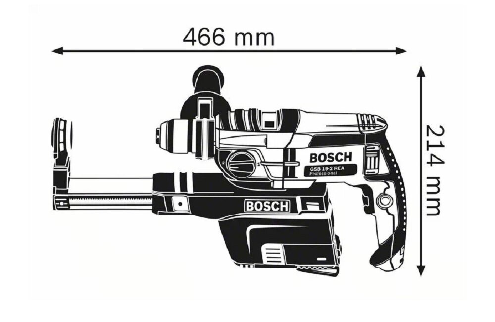 Wiertarka udarowa BOSCH GSB 19 2 RE Professional Wymiary