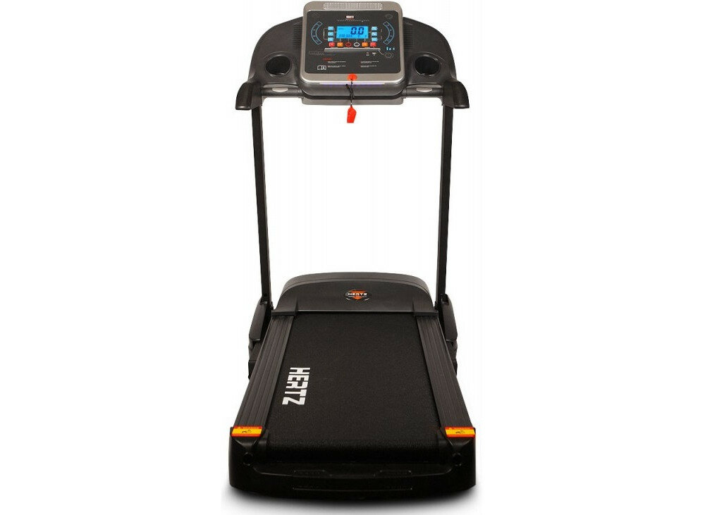 Bieżnia elektryczna HERTZ-FITNESS Freerun 4 łatwy sposób składania przycisk awaryjnego stopu amortyzacja