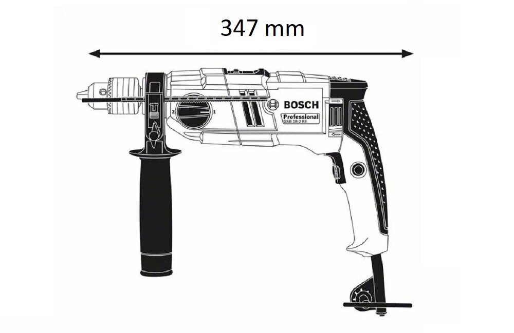 Wiertarka udarowa BOSCH GSB 18 2 RE Professional Wymiary