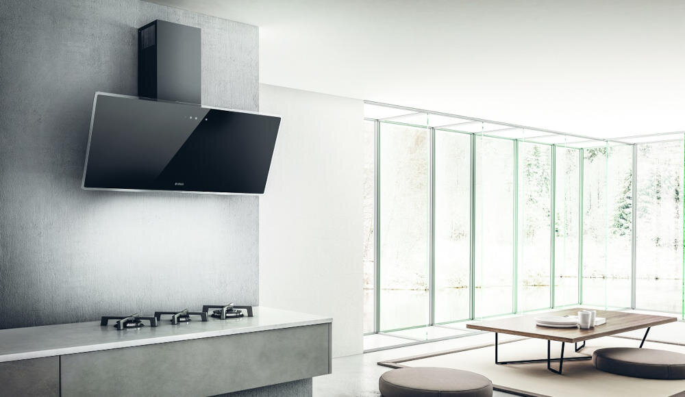 ELICA okap naścienny minimalistyczne wzornictwo geometryczna forma nowoczesna kuchnia wysoka jakość czystość