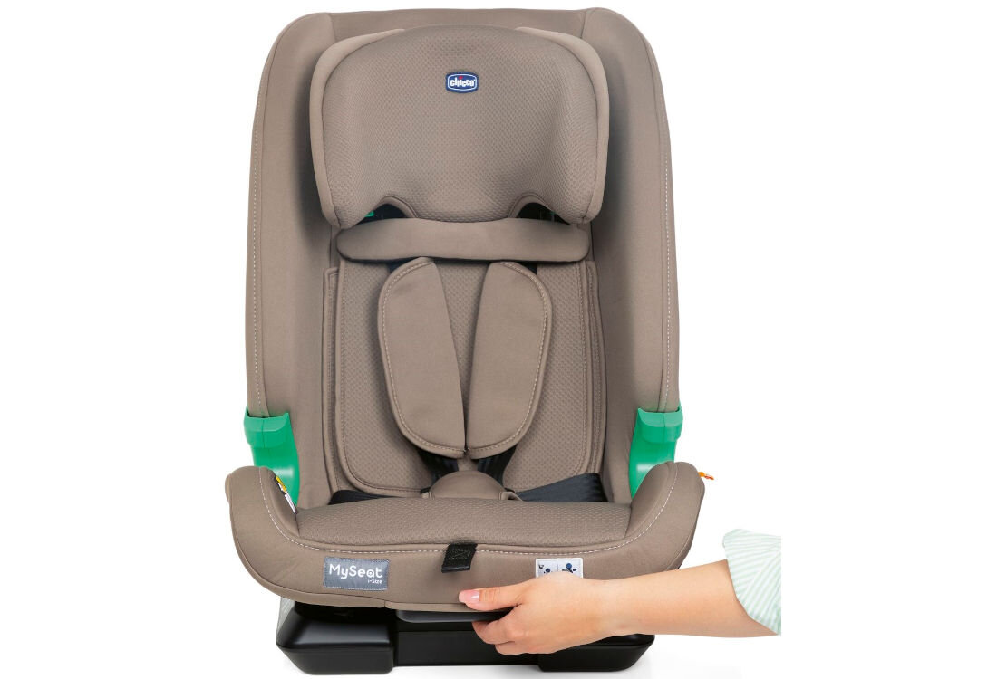 Fotelik samochodowy CHICCO MySeat I-Size Air (9-36 kg) Beżowy Oddychający materiał komfort kontrola pot podróż cyrkulacja powietrza