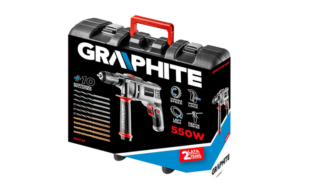 GRAPHITE-58G736 zestaw urządzenie walizka instrukcja karta gwarancyjna