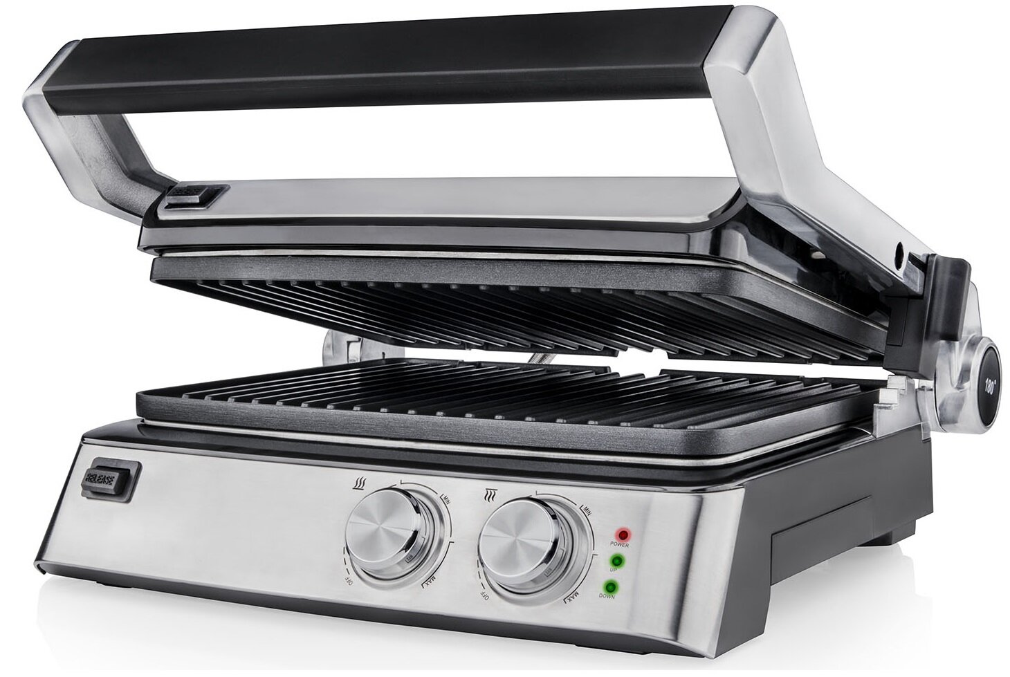 Grill elektryczny GÖTZE & JENSEN GL801X Inox 2000W wyglad ogolny przod