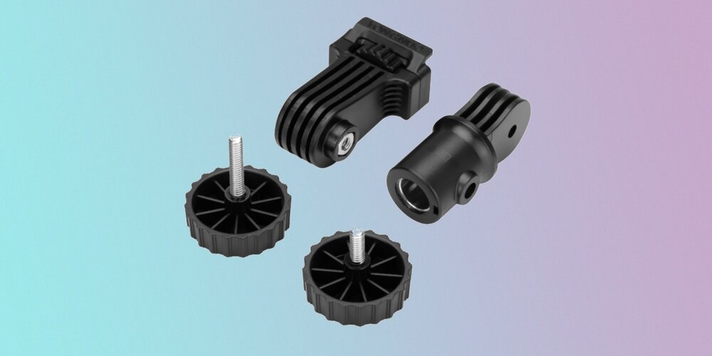 Mocowanie przegubowe do lampy pierścieniowwej LED Yongnuo YN308 rozłożone na części